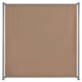 vidaXL Plotový panel s 2 stĺpikmi látkový 180x180 cm sivo-hnedý
