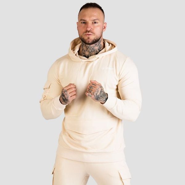 Mikina TRN Hoodie Sand - GymBeam, veľkosť S, veľkosť oblečenia S