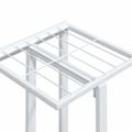 vidaXL 4-posch. stojan na kvety s kolieskami 44x23x80 cm biely železo