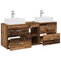 vidaXL Set kabinetov do kúpeľne 3 ks Staré drevo 49,5 x 41 x 62,5 cm