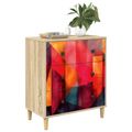 vidaXL Příborník HEESCH Tlač farieb v blokoch 66 x 36,5 x 75 cm Sonoma