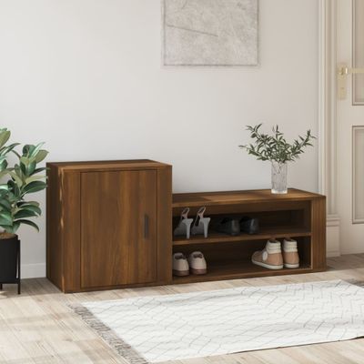 vidaXL Botník hnedý dub 130x35x54 cm spracované drevo