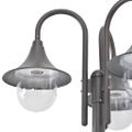 vidaXL Záhradná stĺpová lampa E27 220 cm hliníková 3-lampáše bronzová