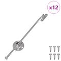 vidaXL Ťahový pánt 12 ks Strieborná 190 mm Kov