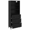 vidaXL Highboard Čierny dub 69,5 x 34 x 180 cm Kompozitné drevo
