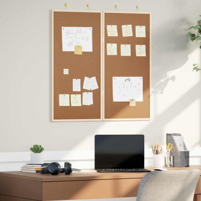 vidaXL Informačná nástenka Hnedá 80 x 80 x 1.4 cm Borovicový masív
