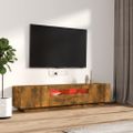 vidaXL 2-dielna súprava TV skriniek s LED dymový dub spracované drevo