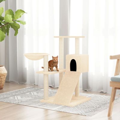vidaXL Škrabadlo pre mačky so sisalovými stĺpikmi krémové 82 cm