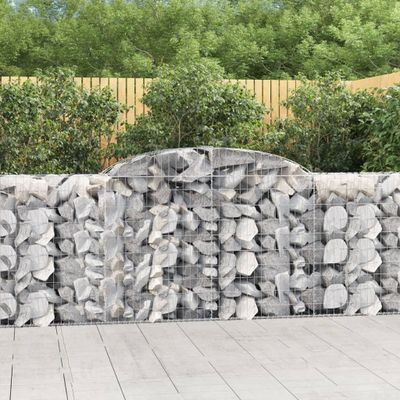 vidaXL Oblúkové gabiónové koše 7ks 300x50x100/120cm pozinkované železo