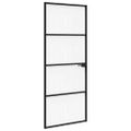 vidaXL Domové dvere 83 x 201,5 x 3,5 cm Hliník a tvrdené sklo