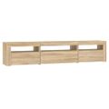 vidaXL TV skrinka s LED svetlami dub sonoma 195x35x40 cm