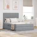 vidaXL Postel s úložným prostorem a matrací Svetlosivá 140 x 190 cm