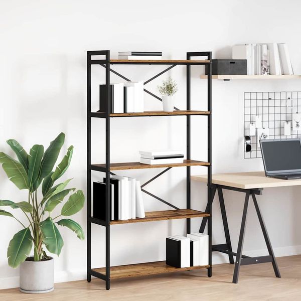 vidaXL Regál na knihy Staré drevo 80 x 30 x 155 cm Kompozitné drevo