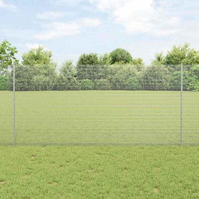 vidaXL Zváraný drôtový plot s podperou 25 x 1,2 m Strieborná Sieťovina