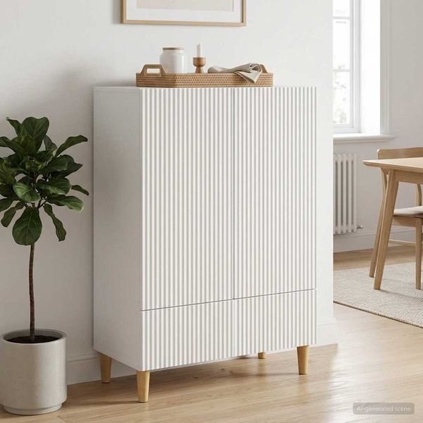 vidaXL Servírovacia skriňa Biela 66 x 34,5 x 95 cm Kompozitné drevo