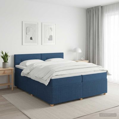 vidaXL Posteľ boxspring s matracom Modrá 200 x 200 cm Látka