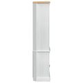 vidaXL Highboard Biela 74 x 38 x 170 cm Masívne borovicové drevo