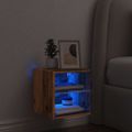 vidaXL TV nástenná skrinka s LED svietidlami Staré drevo 30x28,5x30 cm