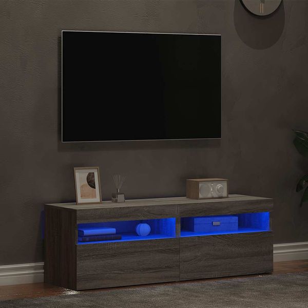 vidaXL TV skrinky 2 ks s LED, sivý dub sonoma 60x35x40 cm