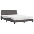 vidaXL Posteľ s matracom Dover sivá 120x200 cm umelá koža