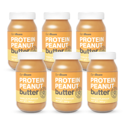 Proteínové arašidové maslo - GymBeam, vanilka, 6 x 900 g