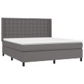 vidaXL Boxspring posteľ s matracom sivá 160x200 cm umelá koža