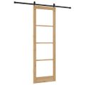 vidaXL Posuvné dvere ORKDAL Prírodná a čierna 78 x 232 cm