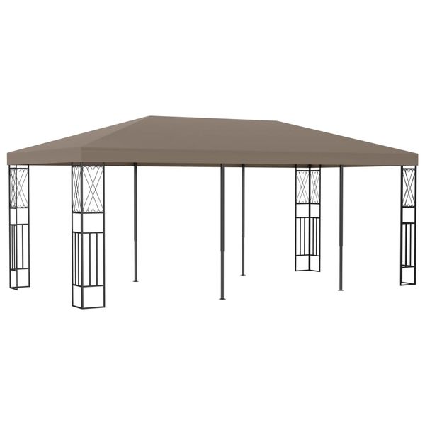 vidaXL Altánok 6x3 m, sivohnedý, látka
