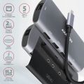 AXAGON HMC-6M2, USB 3.2 Gen 1 hub, 2x USB-A, HDMI, RJ-45 GLAN, SATA M.2, PD 100W, kábel USB-C 18 cm Dokovacia stanica, USB typ C, kompatibilný s Thunderbolt 3, 1x HDMI, 2x USB 3.0, 1x USB typ C, RJ-45, SATA M.2 slot, Power Deliver