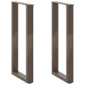 vidaXL Nohy konzolového stolíka v tvare U, 2 ks, prírodná oceľ, 38 x (72-73) cm, oceľ