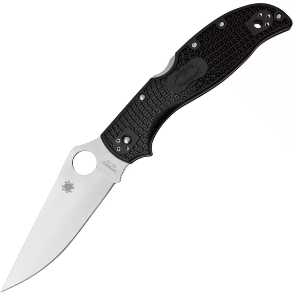 Spyderco C258PBK Strech 2 XL vreckový nôž 10 cm, Satin, Leafshape, čierna, FRN