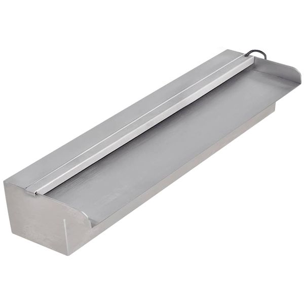 Obdĺžniková bazénová fontána/vodopád s LED, nehrdzavejúca oceľ 45 cm
