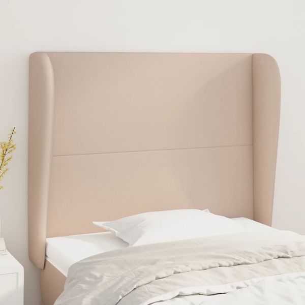 vidaXL Čelo postele so záhybmi kapučínové 103x23x118/128 cm umelá koža