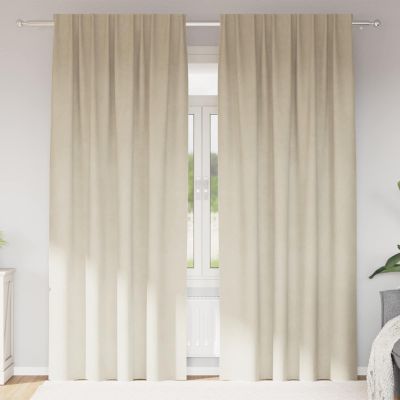 vidaXL Zatemňovacie závesy 2 pcs Krémová 140 x 260 cm Zamat