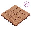 vidaXL Dlažba na terasu 11 ks Tík 30 x 30 cm WPC