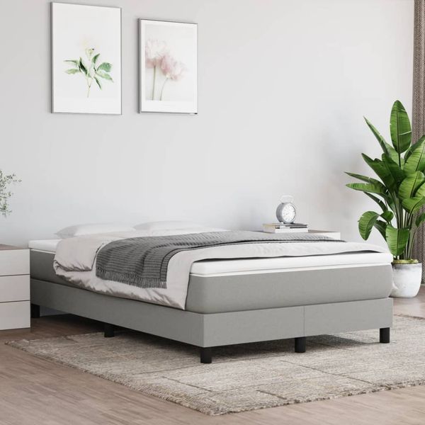 vidaXL Posteľný rám s boxspringom bledosivý 120x200 cm látka