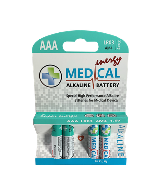 Medical alkalická AAA batéria 1,5V LR03 4 ks blistr