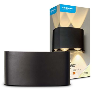 Modee LED čierna nástenná lampa 6W 470lm neutrálna biela (ML-LWL0002)