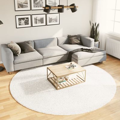 vidaXL Koberec OVIEDO, krátky vlas, krémový Ø 240 cm