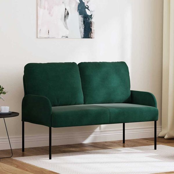 vidaXL Pohovky s vankúšom 110cm Tmavozelená Preglejka