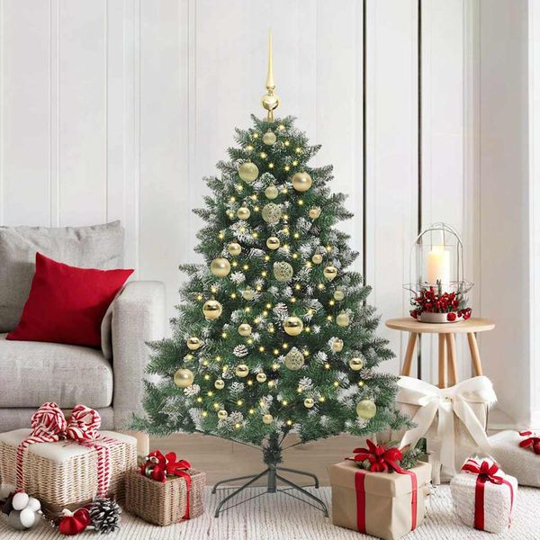 vidaXL Umelý vianočný stromček Zelená 150 cm PVC, plast a oceľ