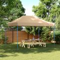 vidaXL Skladací pop-up párty stan béžový 410x279x315 cm