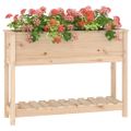 vidaXL Kvetináč s policou 111,5x34,5x81 cm masívna borovica