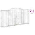 vidaXL Oblúkové gabionové koše 10 ks 300x30x140/160 cm pozink. železo