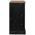 VidaXL príborník HALDEN 2 posuvné dvere čierna 112x40x80 cm masív