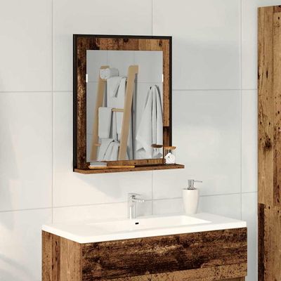 vidaXL Zrkadlo Staré drevo 50 x 12 x 60 cm Sklo a inžinierske drevo