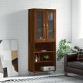 vidaXL Vysoká skrinka hnedý dub 69,5x34x180 cm spracované drevo