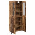 vidaXL Highboard Staré drevo 69,5 x 34 x 180 cm Kompozitné drevo