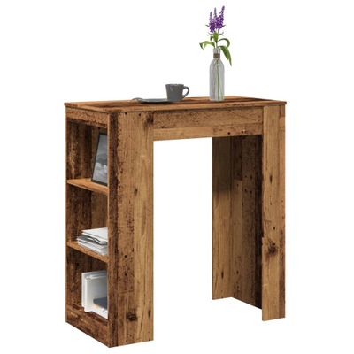 vidaXL Barový stôl police staré drevo 95x47x103,5 cm kompozitné drevo