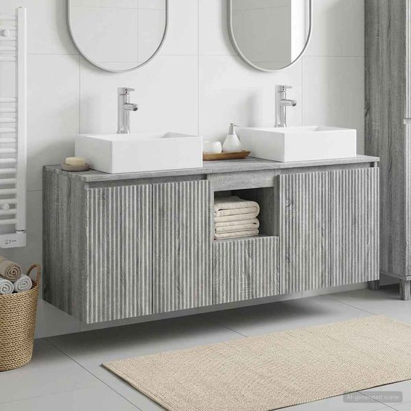 vidaXL Set kabinetov do kúpeľne 3 ks Sivý Sonoma 49,5 x 41 x 62,5 cm